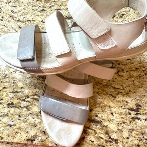 Ecco Stylish Women's Sandals in Gray and Cream